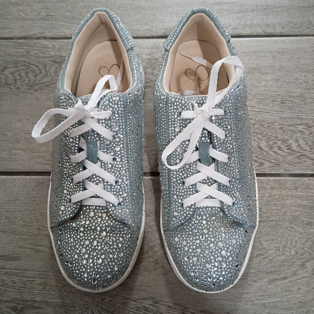Jessica Simpson Silesta2 Crystal Embellished Sparkle Sneakers